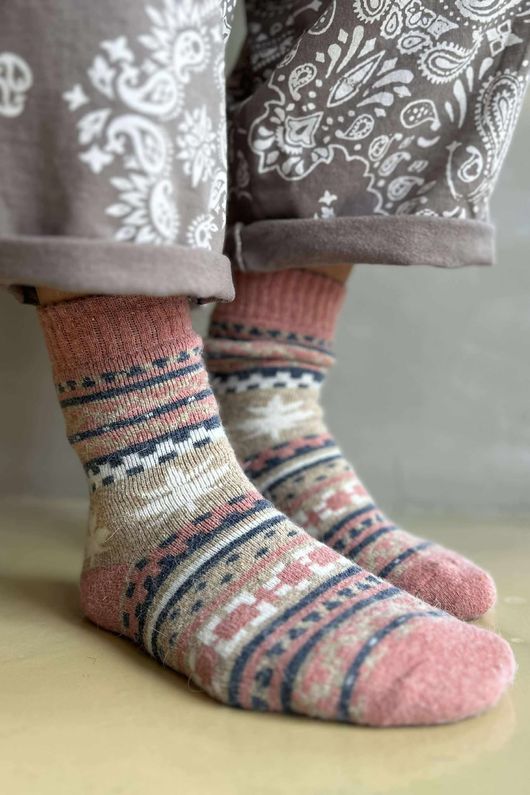 Terry & Wool Luxury Alpine Socks Pink